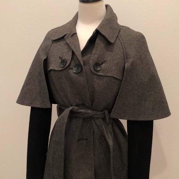 Trina Turk cape jacket Evanston herringbone jacket - Picture 2 of 7